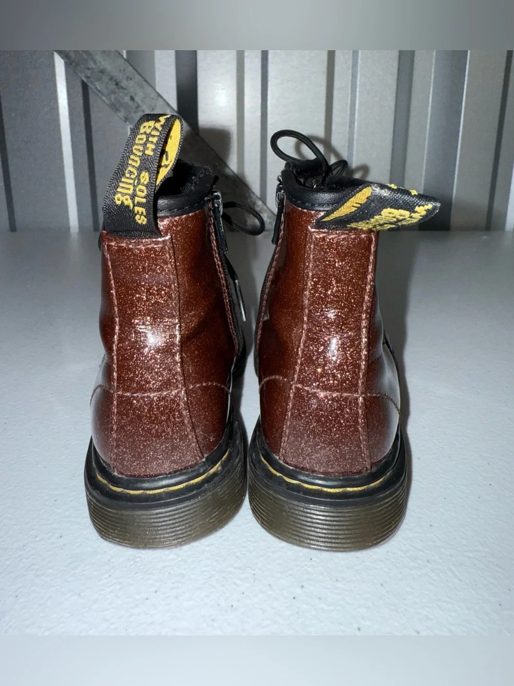 DR. MARTENS 1460 GLITTER TODDLER ANKLE BOOTS SIZE 9